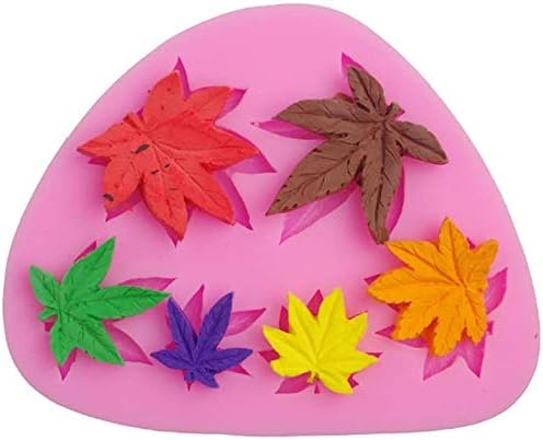 2 Pack Marijuana Leaf Cake Fondant Mold Pot Leaves Silicone Mold for Cannabis Weed Hemp Leaf Theme Cake Decoration, Chocolate Candy Polymer Clay Cookie Sugar Craft Projects-Pink