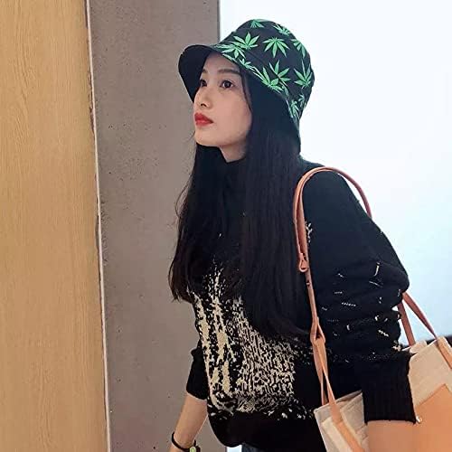 INOGIH Reversible Bucket-Hat Marijuana-Cannabis Weed Foldble Fisherman Hat