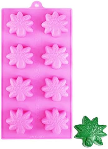 Marijuana Cannabis Leaf Silicone Chocolate Mold, 1 5/8" x 1 1/2" x 5/8"