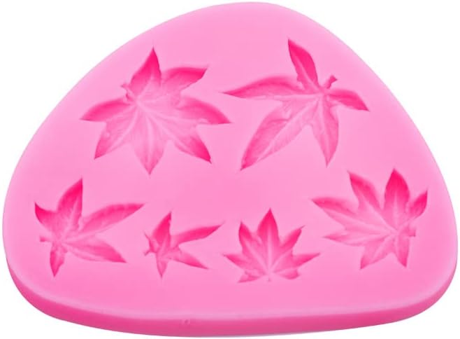 Cestony 2 Pcs Weed Leaf Cake Mold Silicone Molds for DIY Cake Fondant Biscuit Cookies Soap Sugar Pudding Chocolate Hard Candies Dessert Candle Decor Pot Leaf