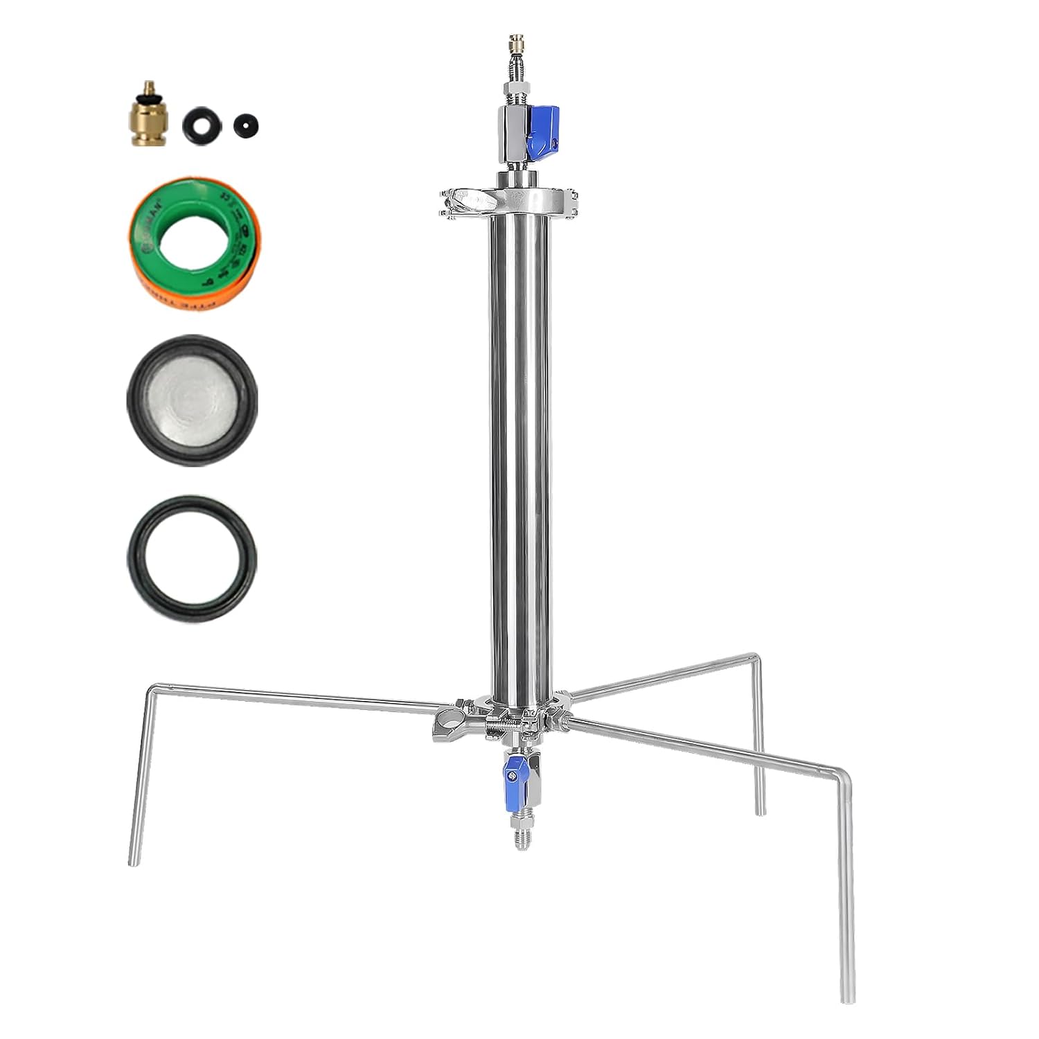 Closed Loop Extractor, with Tripod and Pressure Pipe Extractor Kit for Extract from Plant Leaves, Stainless Steel Vacuum Chamber/Tube 45 Gram