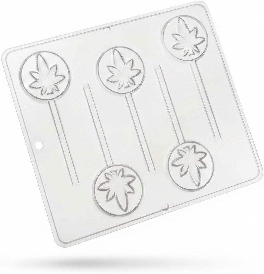 Marijuana Leaf Pot Leaf Lollipop Plastic Chocolate Candy Mold Cannabis 3443