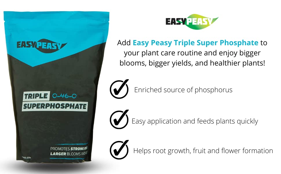 TRIPLE SUPER PHOSPHATE FERTILIZER 0-46-0 | phosphorus fertilizer for gardens, lawns, indoor and outdoor plants | ROCK PHOSPHATE PLANT FOOD FERTILIZER FOR ORCHIDS, WISTERIA, CACTUS AND ALL OTHER PLANTS