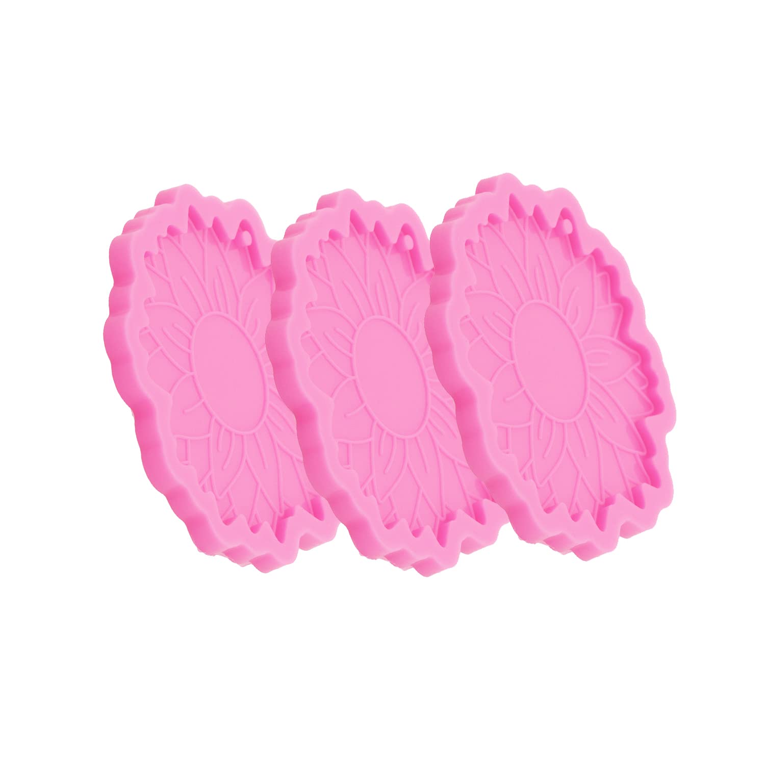 3pc Marijuana Silicone Keychain Mold, Pot Leaf Hemp Resin Epoxy Molds with 10Pc Key Ring (DY0156+DY0156+DY0156+PJ)