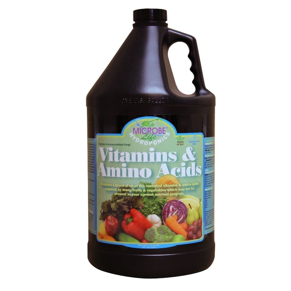 Microbe Life Hydroponics Premium Vitamins & Amino Acids Essential for Maximum Plant Growth and Root Uptake, Use with Any Feeding Systems Including Hydroponics or Soil, 32 Ounces