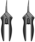 AC Infinity 6.6” Stainless Steel Curved Pruning Shear 2-Pack | Lightweight Ergonomic Design, Curved Precision Blades with Nonstick Teflon Coating for Gardening, Hydroponics, Grow Tents