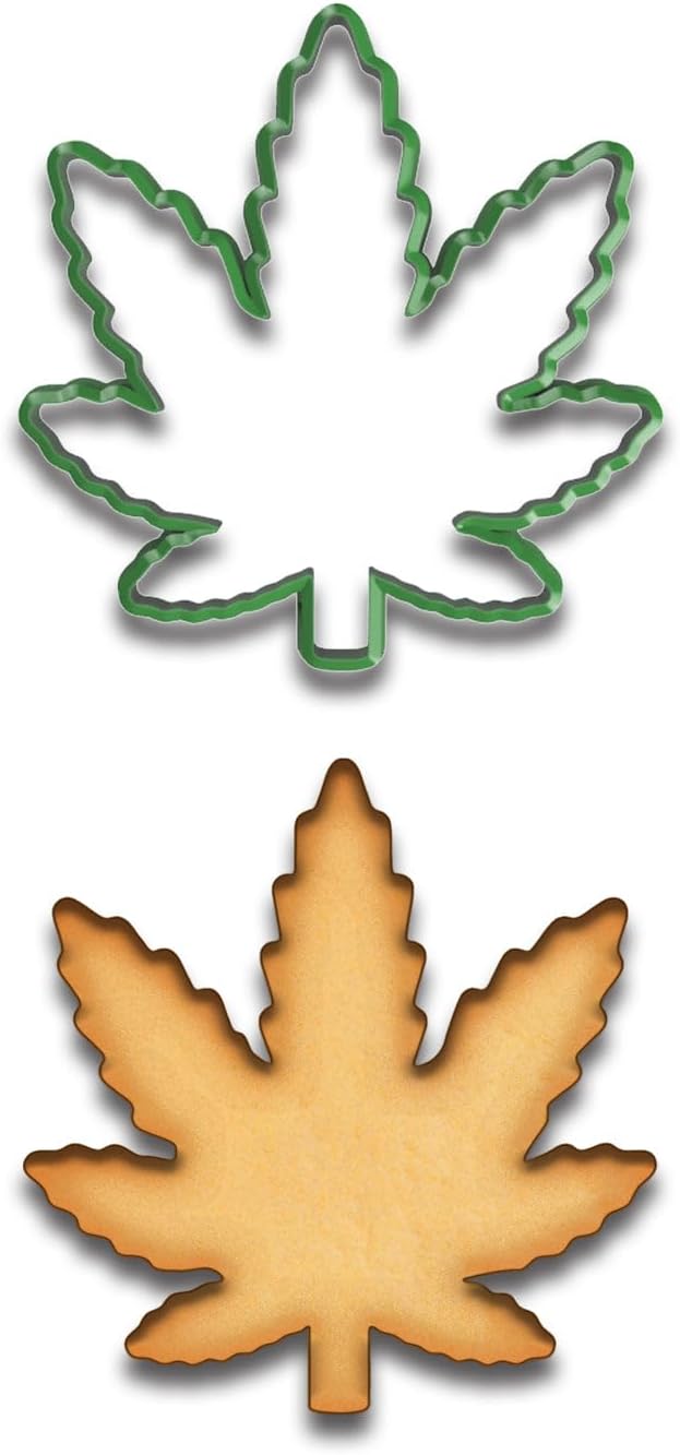 Marijuana Leaf Cookie Cutter - 4-Inch Baking Mold for Cannabis-Themed Treats
