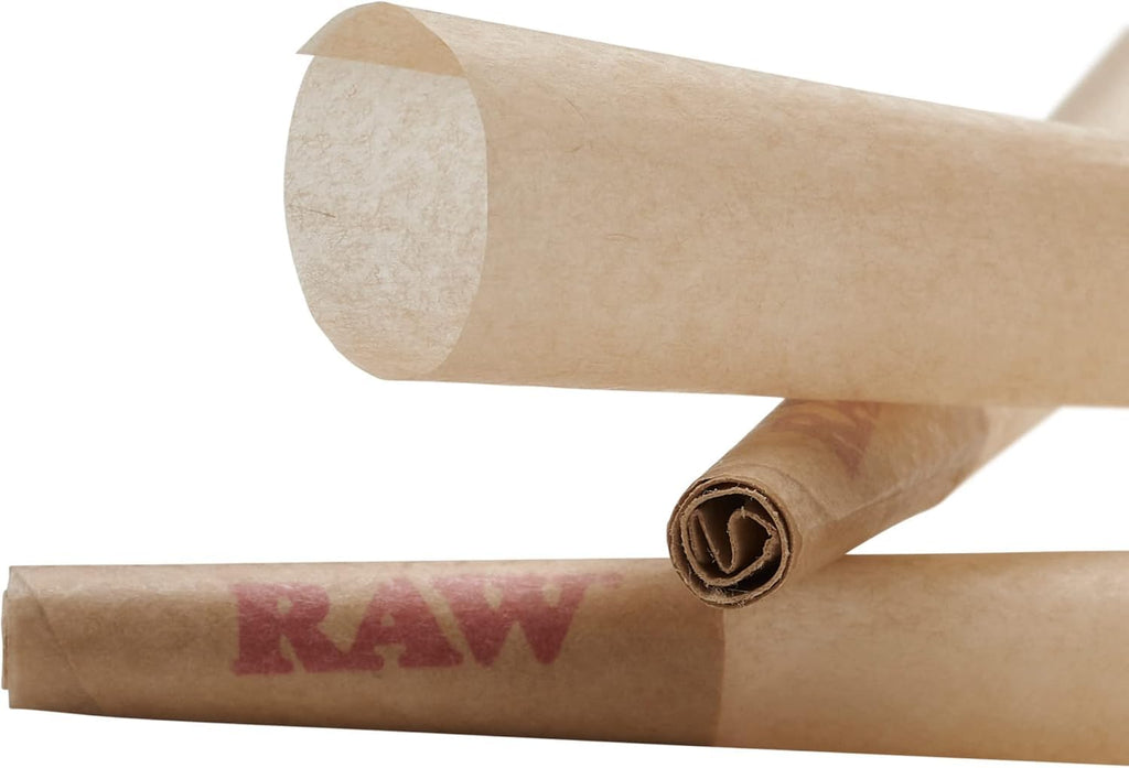 RAW Cones Classic King: 50 Pack, Pre Rolled Cones Rolling Papers, 109 mm | Food Grade Container, Green Blazer Preroll Loader, Patented Slow Burn, All Natural RAWthentic, Rolling Papers & With Tips