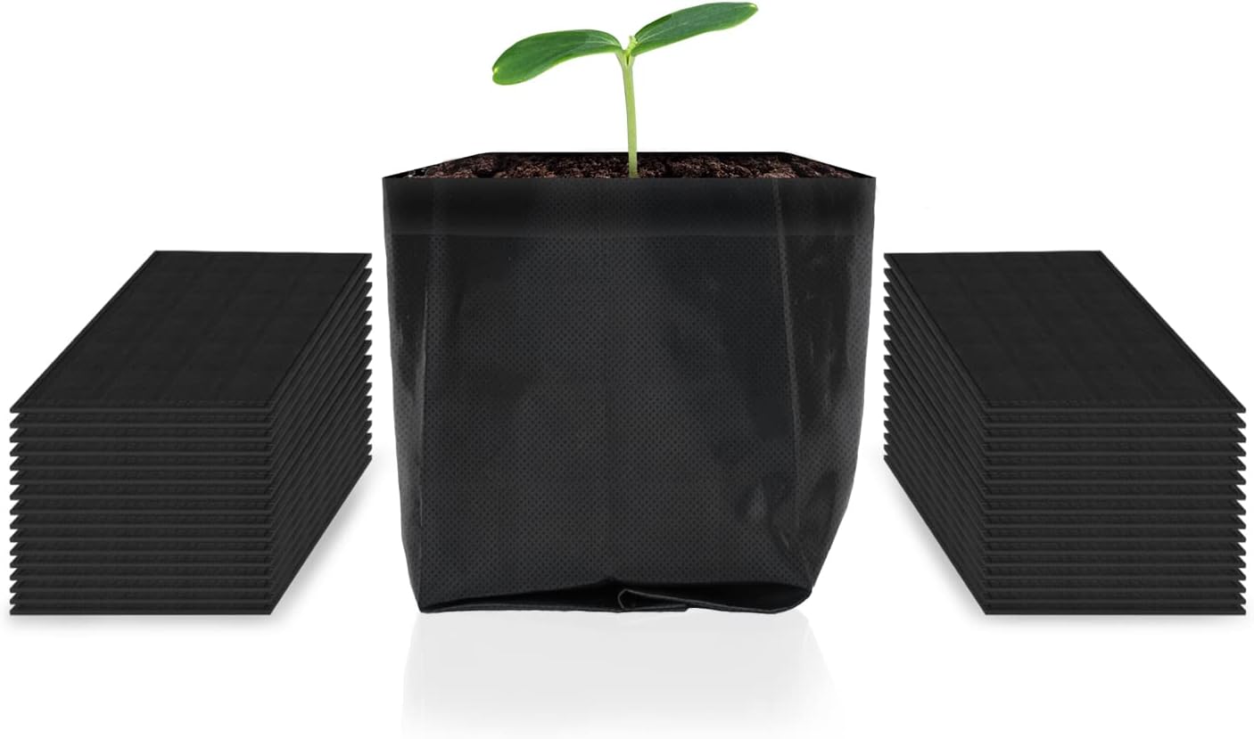 AC Infinity Nursery Bags 1/2 Gallon, Non-Woven Fabric Growing Pouches | 50-Pack Plant Pots for Seed Starting, Soil Transplant, and Home Garden Supply