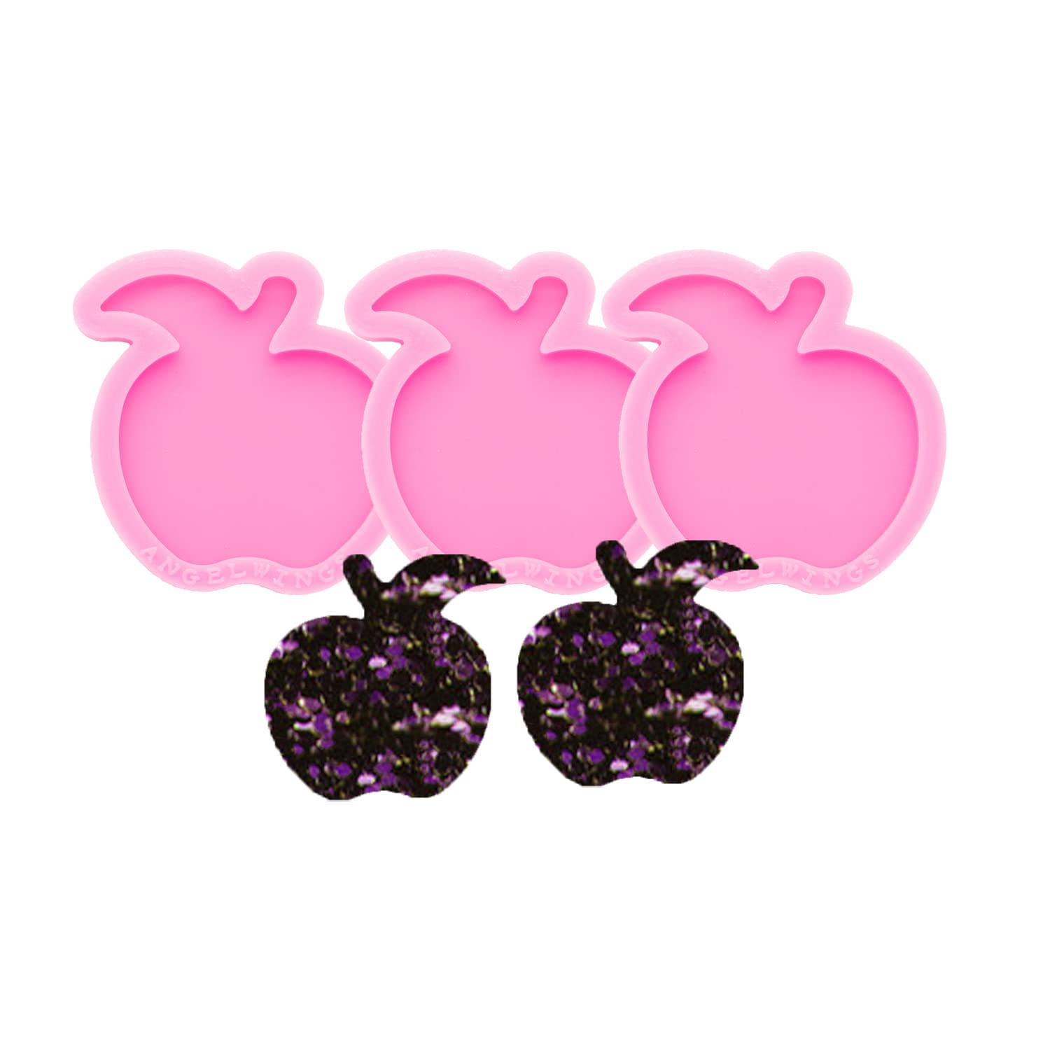 3pc Marijuana Silicone Keychain Mold, Pot Leaf Hemp Resin Epoxy Molds with 10Pc Key Ring (DY0156+DY0156+DY0156+PJ)