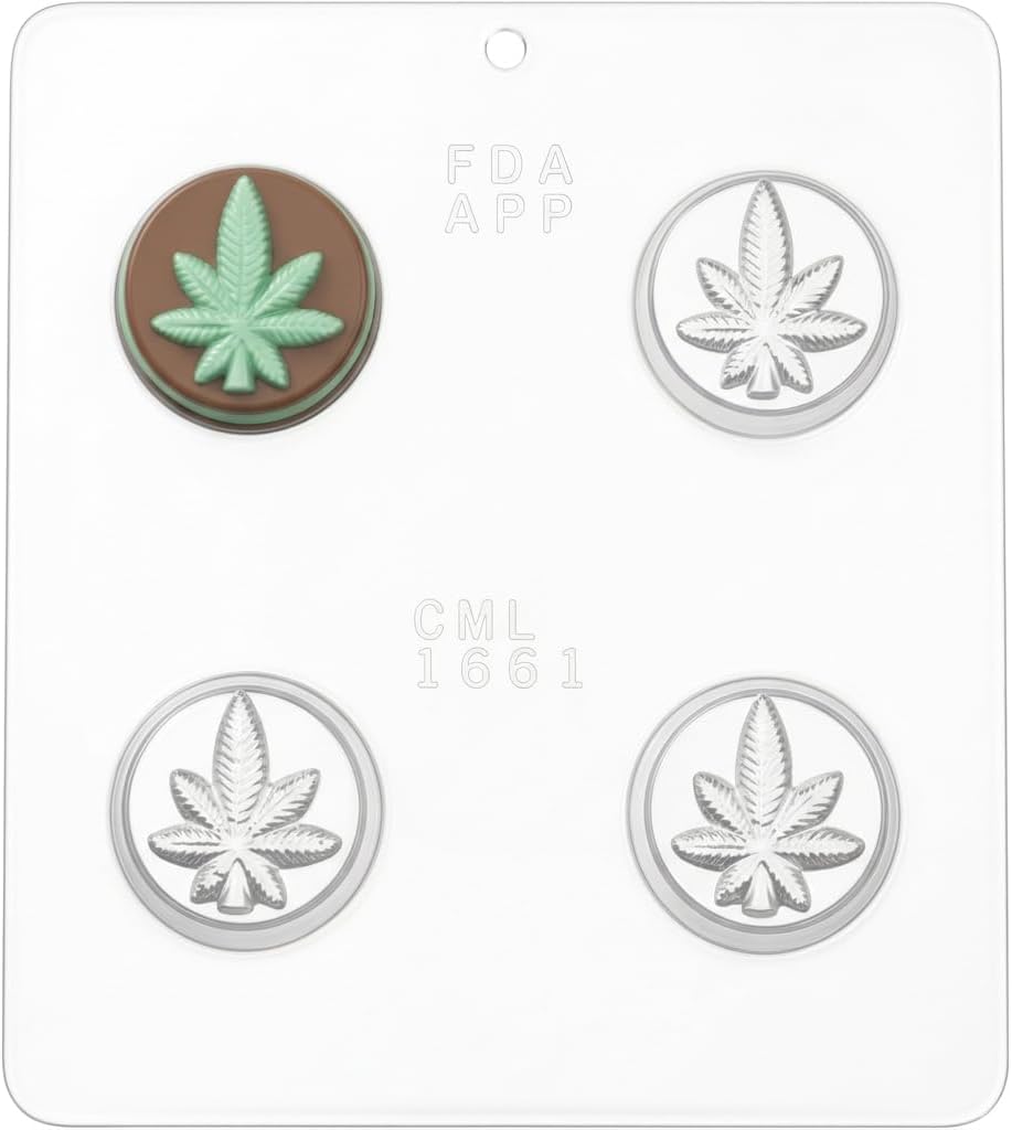 Marijuana Leaf Pot Leaf Cookie Sandwich Chocolate Candy Mold 1661