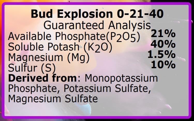Bud Explosion PK Bloom Budding Fruiting Flowering Booster for Soil and Hydroponics