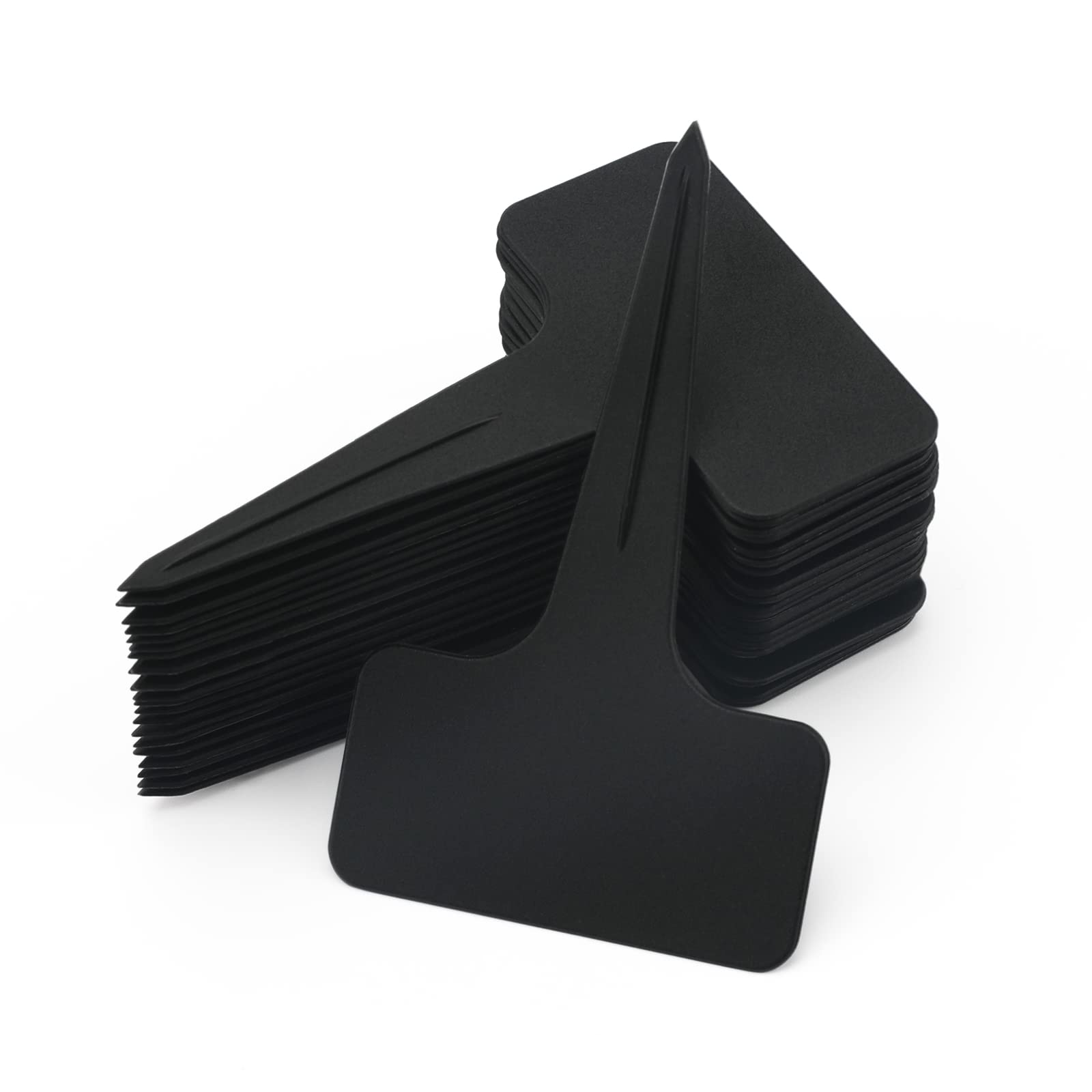 KINGLAKE 100 Pcs 6 x10cm Plastic Plant T-Type Tags Nursery Garden Labels