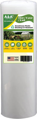 A&A Greenhouse Clear Plastic Film 8 mil - Polyethylene Covering - UV Protection - (10 ft. W x 25 ft. L)
