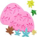 Cestony 2 Pcs Weed Leaf Cake Mold Silicone Molds for DIY Cake Fondant Biscuit Cookies Soap Sugar Pudding Chocolate Hard Candies Dessert Candle Decor Pot Leaf