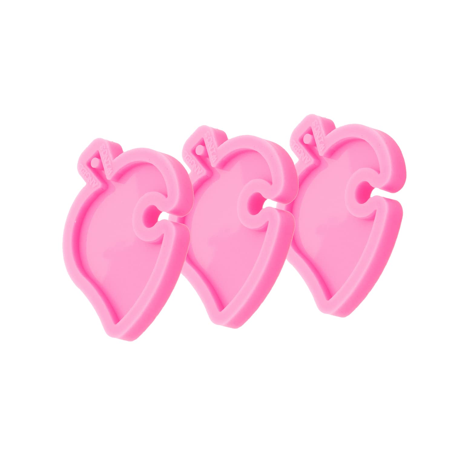 3pc Marijuana Silicone Keychain Mold, Pot Leaf Hemp Resin Epoxy Molds with 10Pc Key Ring (DY0156+DY0156+DY0156+PJ)
