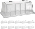 BTPLASTIK 10 Pack 7.3" High Humidity Domes for 1020 Seed Trays – Thicker Platic Clear Humidity Dome with Adjustable Vents, BPA-Free, Fits Standard 10"x20" Trays for Germination, Propagation, Cloning