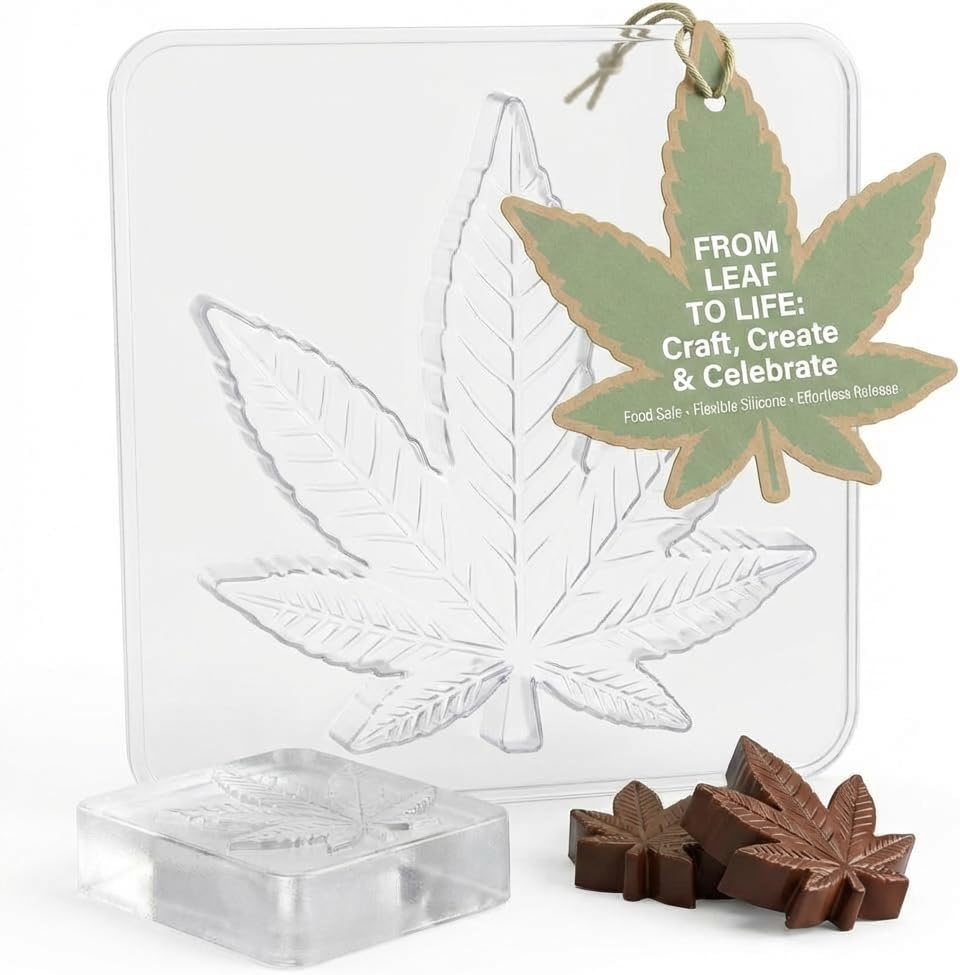 Hemp Soap Mold Marijuana Leaf Pot Leaf for Soap or Chocolate Candy 3 Cavities 031