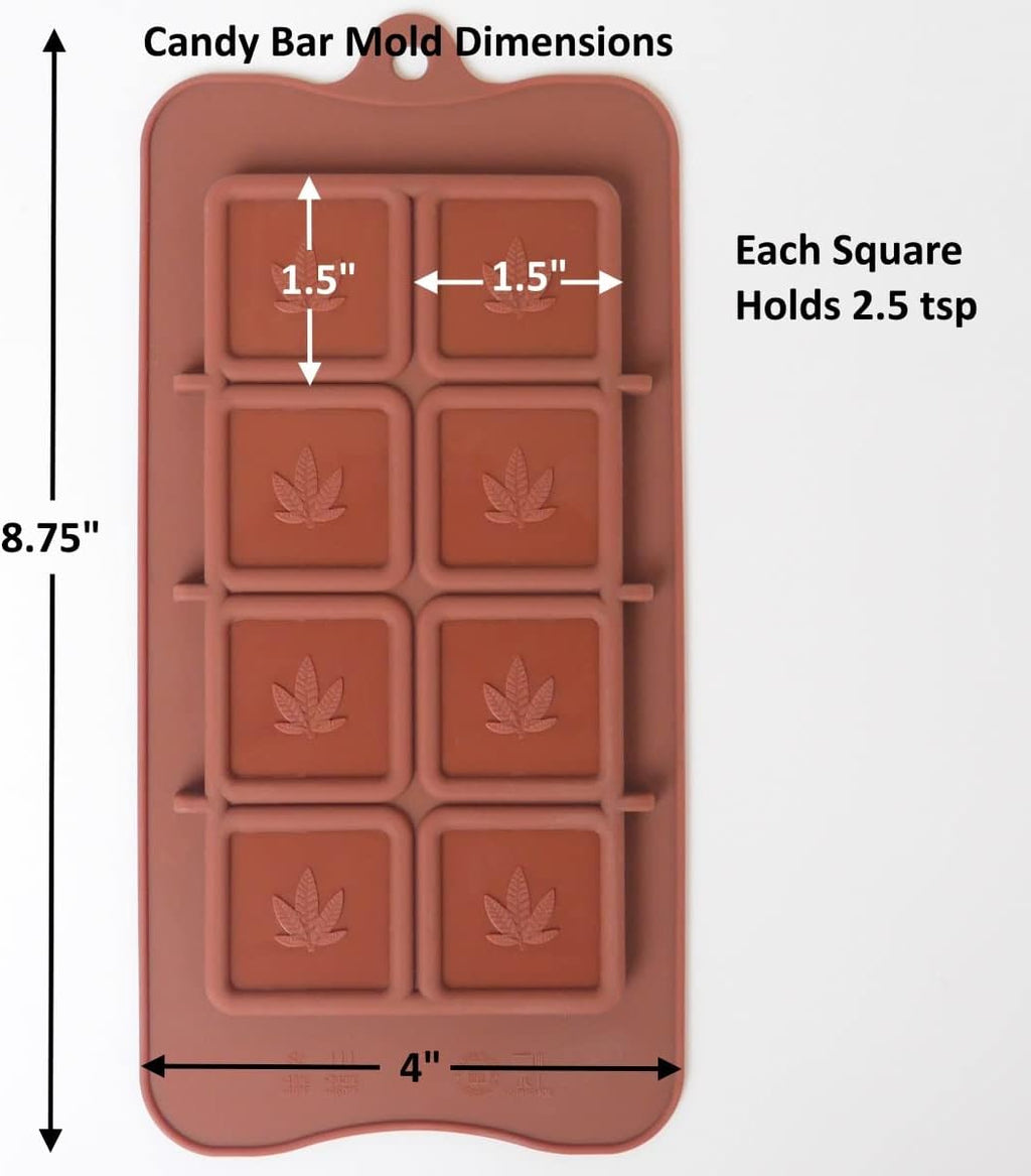 Marijuana Leaf Chocolate Bar Silicone Candy Mold Trays, 2 Pack