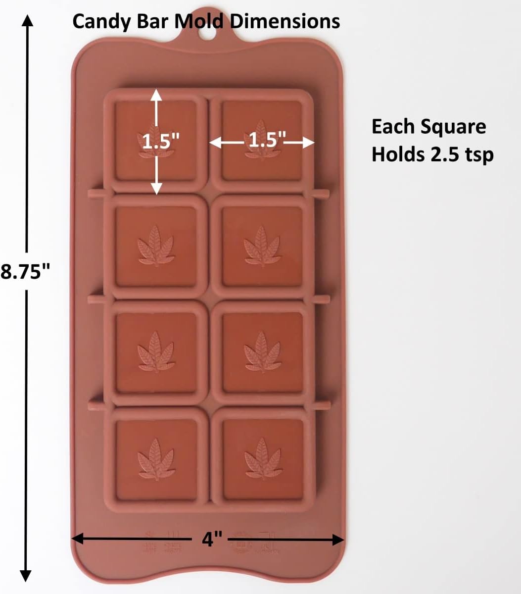 Marijuana Leaf Chocolate Bar Silicone Candy Mold Trays, 2 Pack