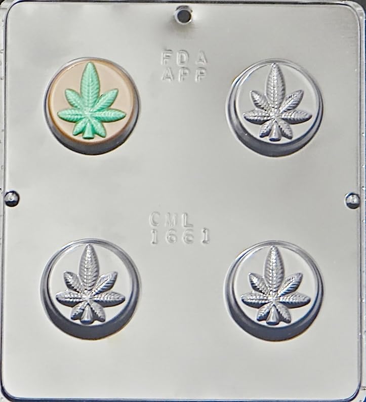 Marijuana Leaf Pot Cookie Chocolate Candy Mold, 1661 Candy Molds N More