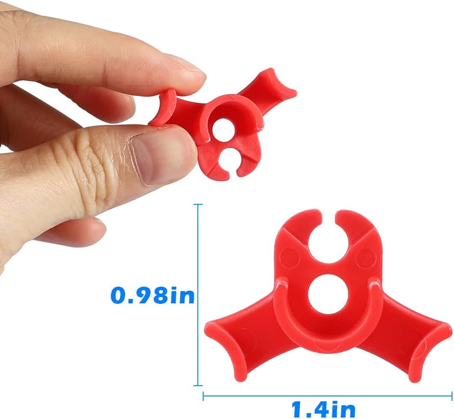 LucyPhy 30 Pack Plant Bender Angle Adjustable Plant Training Clips Low Stress Training Clips 90 Degrees Plant Stem(Circle Style,Red)