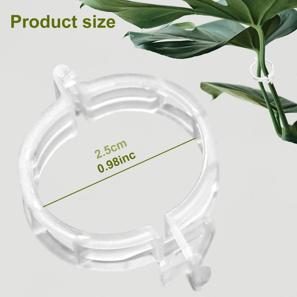 Plant Support Clips, Garden Clips for Climbing Plants, Tomato Clips Plastic Plant Clips, Plant Clips for Support Grape Tomato Vegetables Plants to Grow Upright Makes Plants Healthier (100, Green)