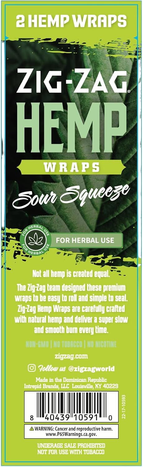 ZIG-ZAG Hemp Wraps Rolling Papers, Mellow Haze 6 pack | 2 sheets per pack, Slow Burn, Plant Based