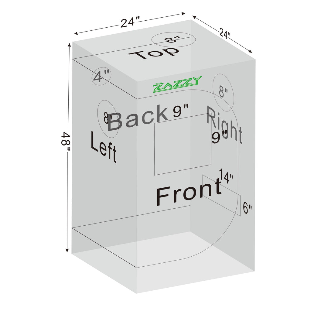 zazzy 3'X3' Grow Tent 32"x32"x63", High Reflective Mylar Growing Tent | Observation Window, Removable Floor Tray and Tool Bag for Planting Indoor Fruit Flower Veg