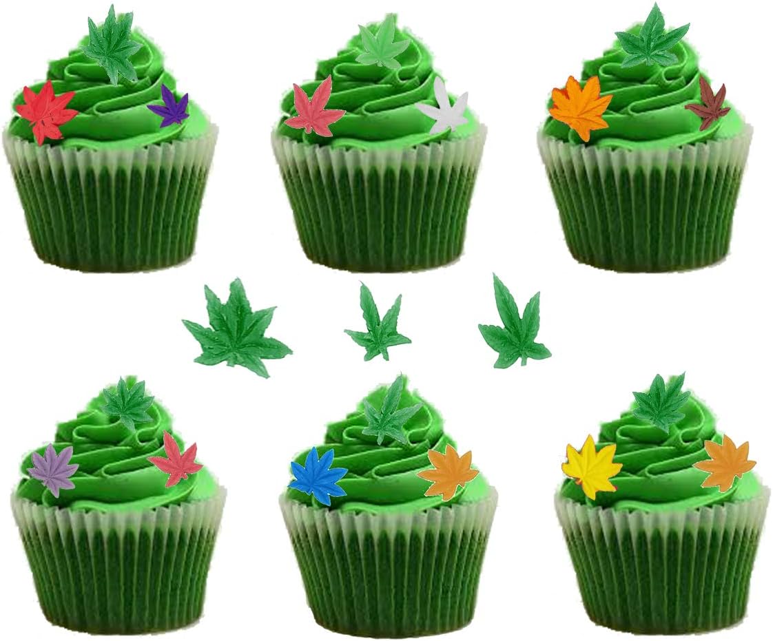 2 Pack Marijuana Leaf Cake Fondant Mold Pot Leaves Silicone Mold for Cannabis Weed Hemp Leaf Theme Cake Decoration, Chocolate Candy Polymer Clay Cookie Sugar Craft Projects-Pink