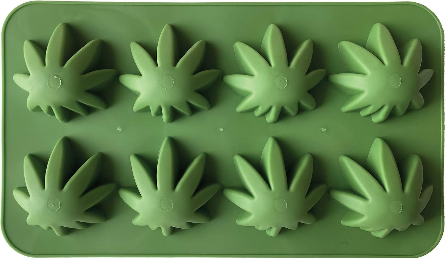Beistle , 3 Piece Weed Ice Molds, 9" x 5.25", Green | Flexible silicone mold creates eight cannabis leaf-shaped ice cubes, chocolates, candies, gelatin treats, and frozen desserts