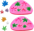 2 Pack Marijuana Leaf Cake Fondant Mold Pot Leaves Silicone Mold for Cannabis Weed Hemp Leaf Theme Cake Decoration, Chocolate Candy Polymer Clay Cookie Sugar Craft Projects-Pink