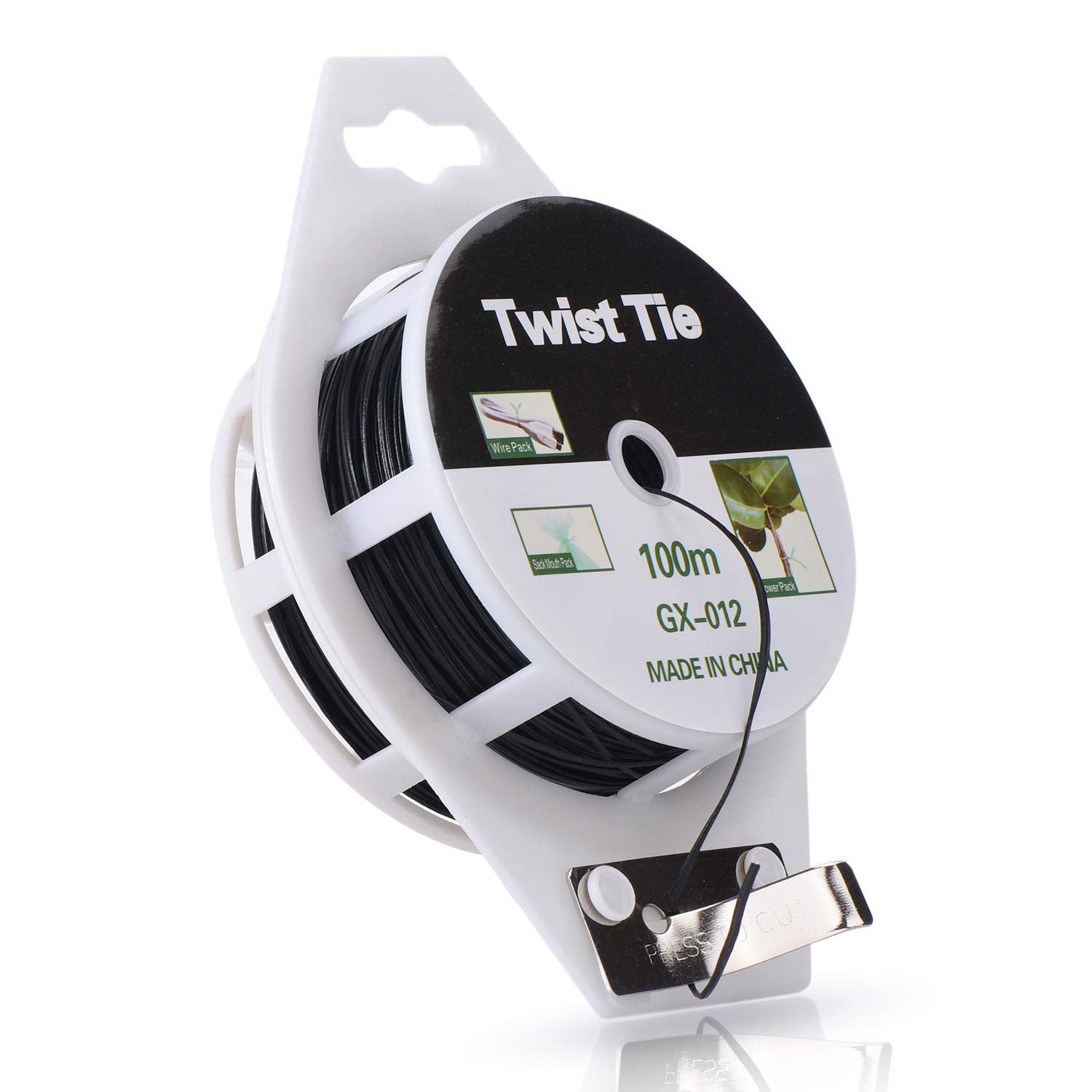 YDSL 328ft (100m) Twist Ties, Green Garden Plant Ties with Cutter for Gardening and Office Organization, Home