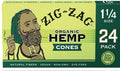Zig-Zag Pre Rolled Cones Organic Hemp 1 1/4-24 Pack | Non GMO, Vegan, Dye Free, Natural Fibers