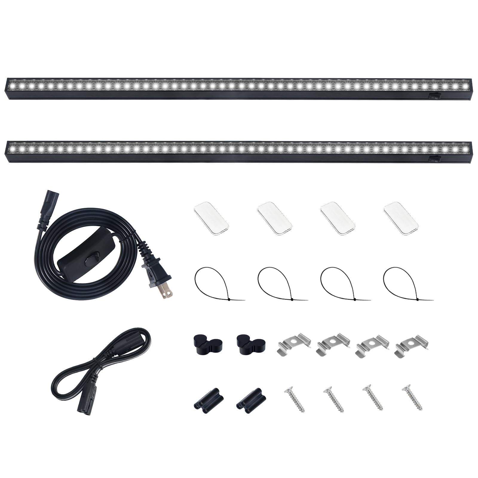 Barrina Grow Lights for Indoor Plant, T5 1FT Full Spectrum, Yellow, 4 Packs | Black Cover LED Grow Light Strips, Linkable, Plant Light for Indoor Plants Growing, 3 Mounting Modes, Separate On/Off
