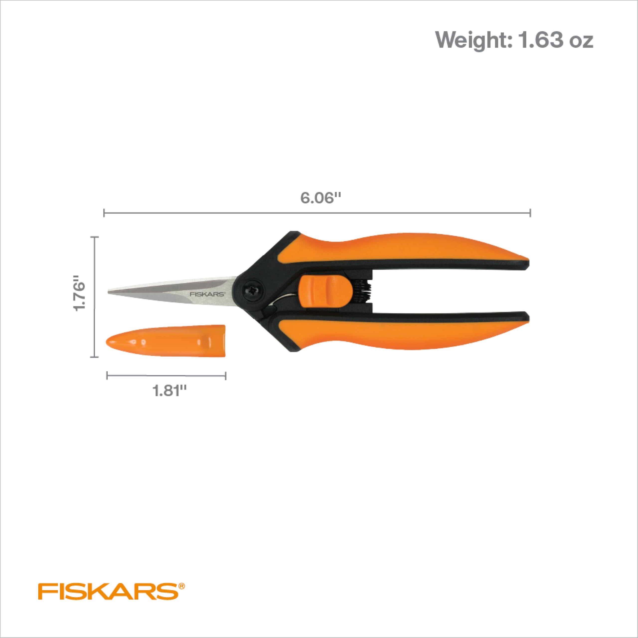 Fiskars 6" Non-Stick Pruning Snips, Resin-Resistant Garden Scissors