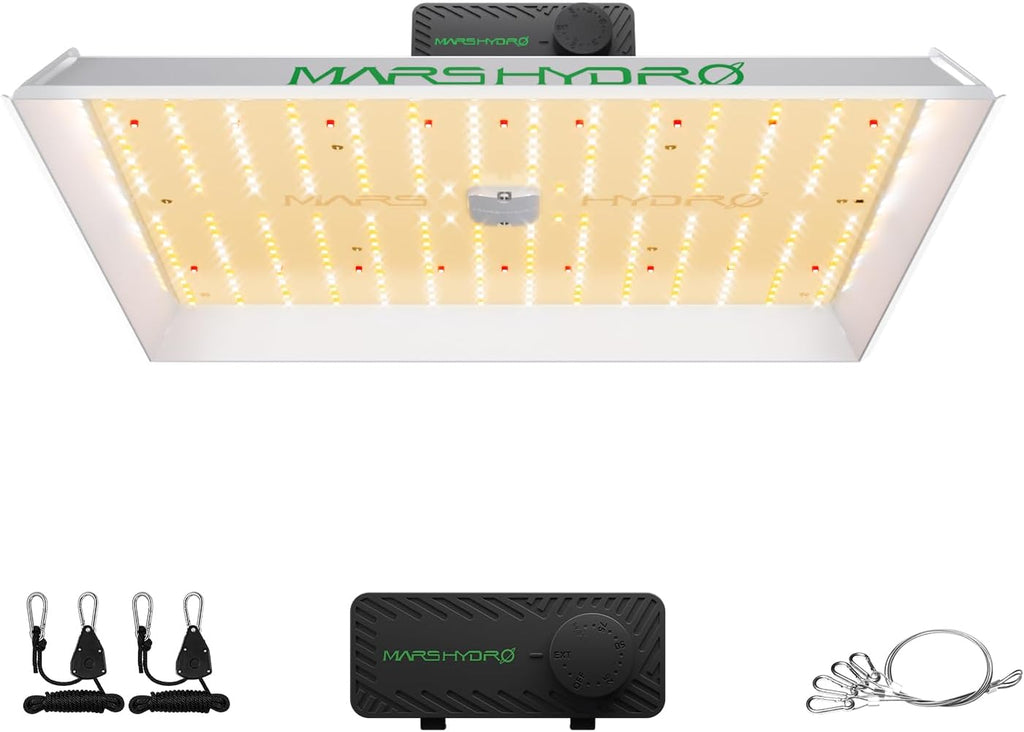 MARS HYDRO 150W TS1000 LED Grow Light for Indoor Plants Full Spectrum | Patented Reflective Hood, Dimmable & Silent Fanless, Daisy-Chain Link, Uniform Light for 2x2/3x3 Grow Tent, Veg to Bloom