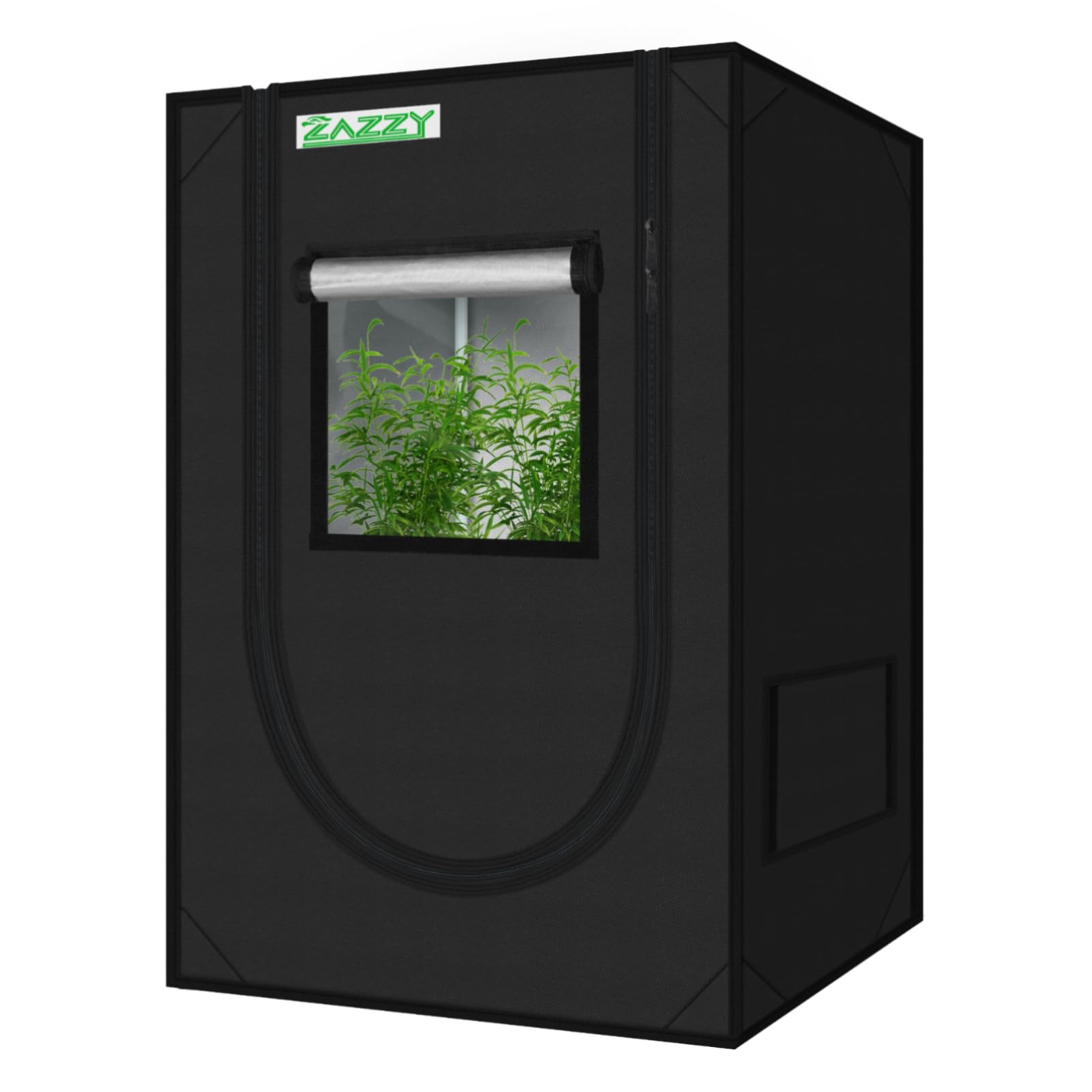 zazzy 3'X3' Grow Tent 32"x32"x63", High Reflective Mylar Growing Tent | Observation Window, Removable Floor Tray and Tool Bag for Planting Indoor Fruit Flower Veg