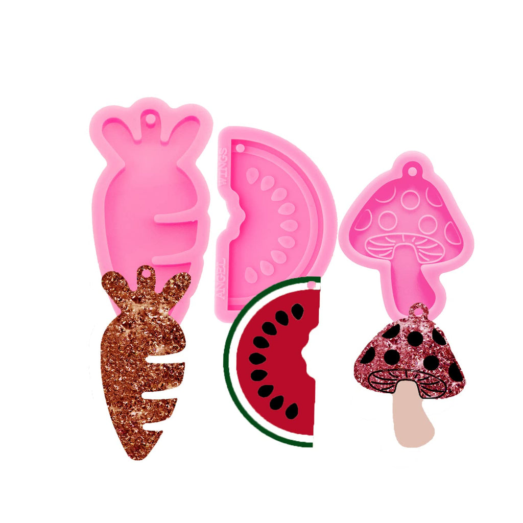 3pc Marijuana Silicone Keychain Mold, Pot Leaf Hemp Resin Epoxy Molds with 10Pc Key Ring (DY0156+DY0156+DY0156+PJ)