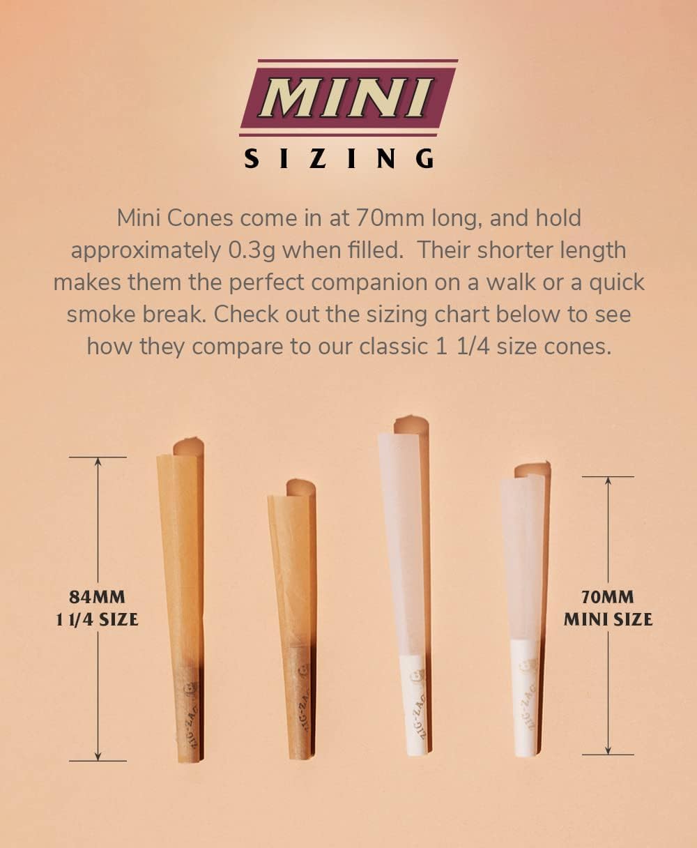 Zig-Zag Pre Rolled Cones Organic Hemp 1 1/4-24 Pack | Non GMO, Vegan, Dye Free, Natural Fibers