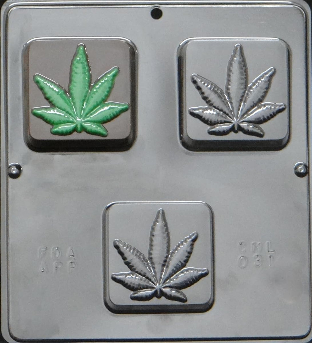 Hemp Soap Mold Marijuana Leaf Pot Leaf for Soap or Chocolate Candy 3 Cavities 031