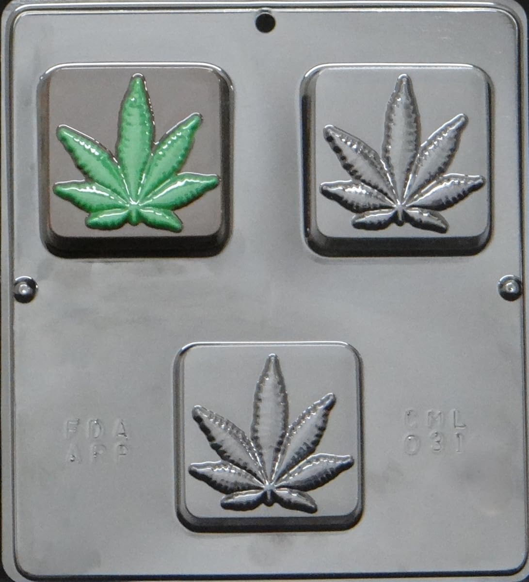 Hemp Soap Mold Marijuana Leaf Pot Leaf for Soap or Chocolate Candy 3 Cavities 031
