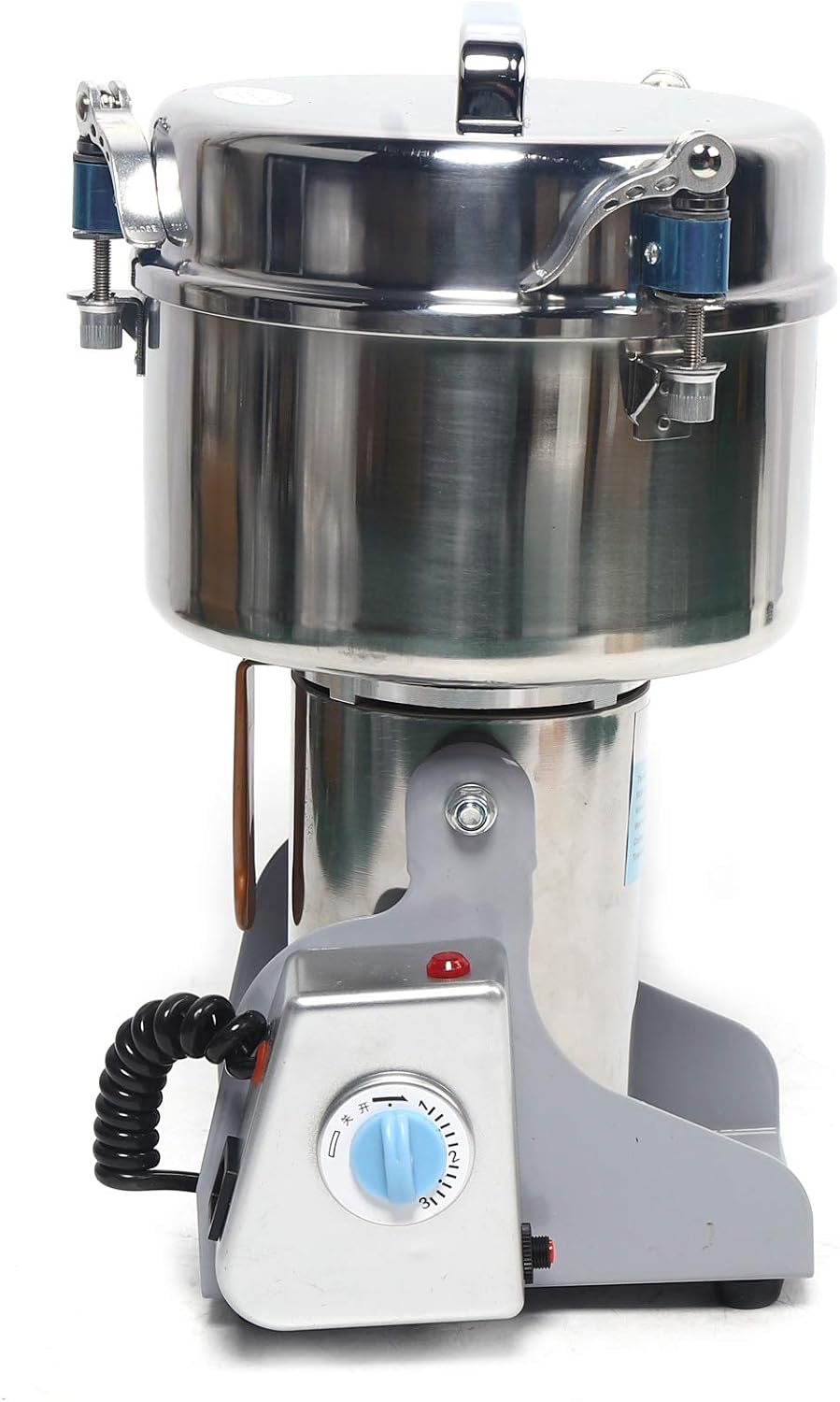 Commercial Electric Grinder, 2000g Electric Herb Grain Spice Grinder Stainless Steel Grinding Machine 270° Swing Type Power Mill Grinder 60-350 Mesh