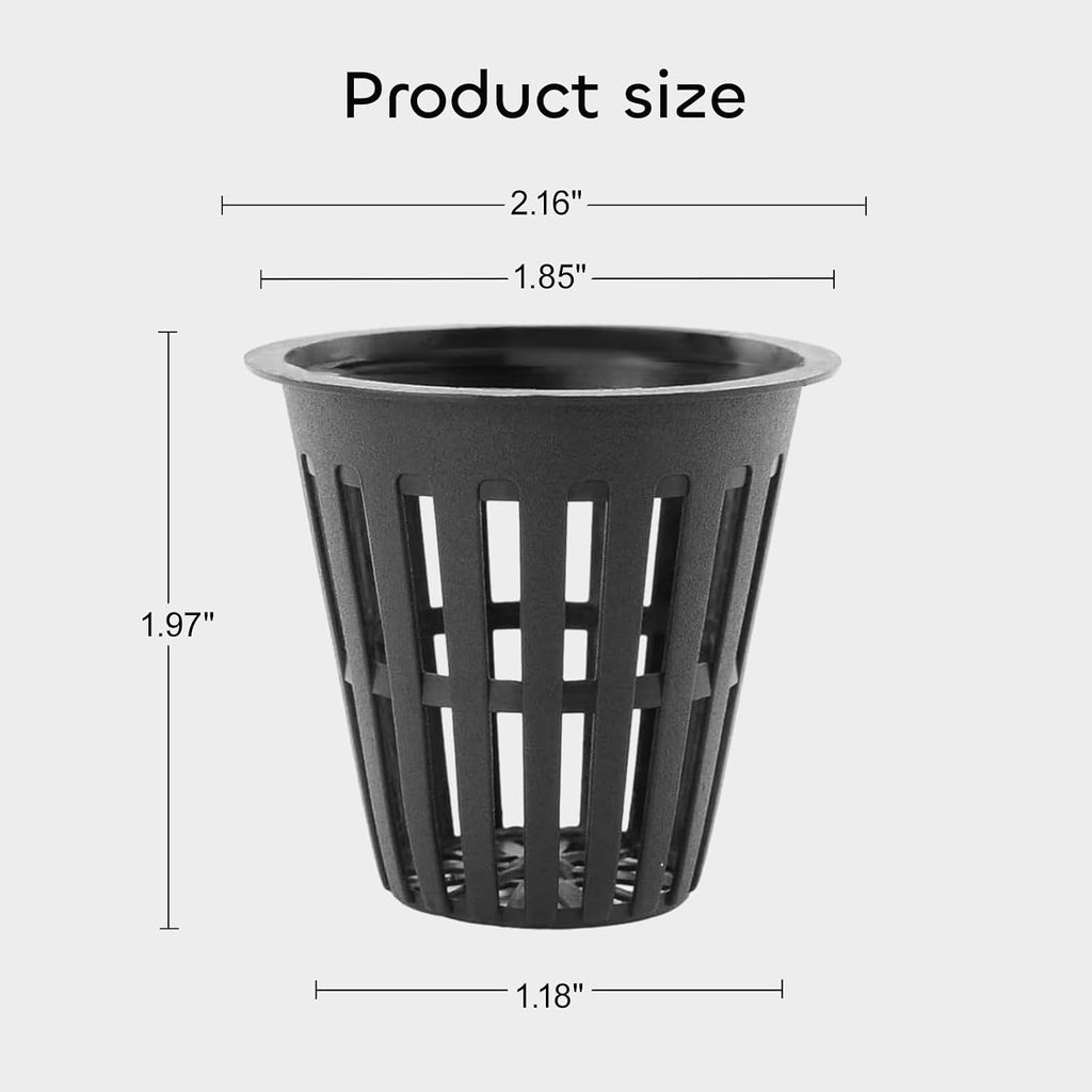 GROWNEER Net Pots 50 Pcs 2 Inch Garden Slotted Mesh Net Cups with 50Pcs Plant Labels, Heavy Duty Hydroponic Pot Supplies Planting Grow Basket for Indoor Outdoor