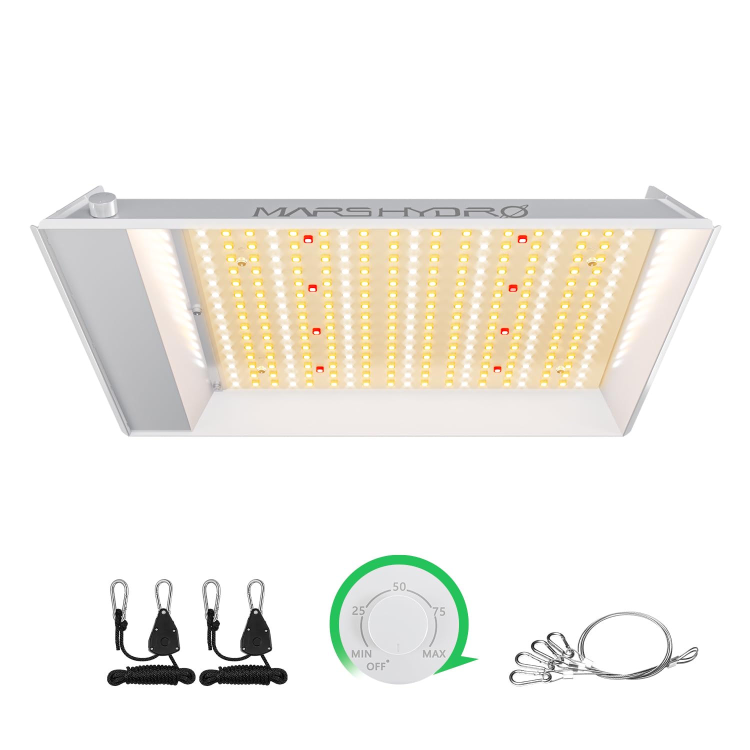 MARS HYDRO 150W TS1000 LED Grow Light for Indoor Plants Full Spectrum | Patented Reflective Hood, Dimmable & Silent Fanless, Daisy-Chain Link, Uniform Light for 2x2/3x3 Grow Tent, Veg to Bloom