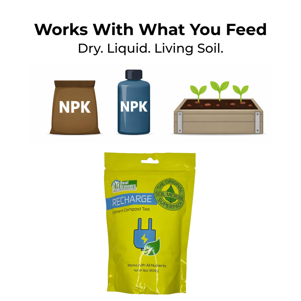 Real Growers Recharge 2 oz – Explosive Root Growth with Mycorrhizae for Living Soil & Coco Coir