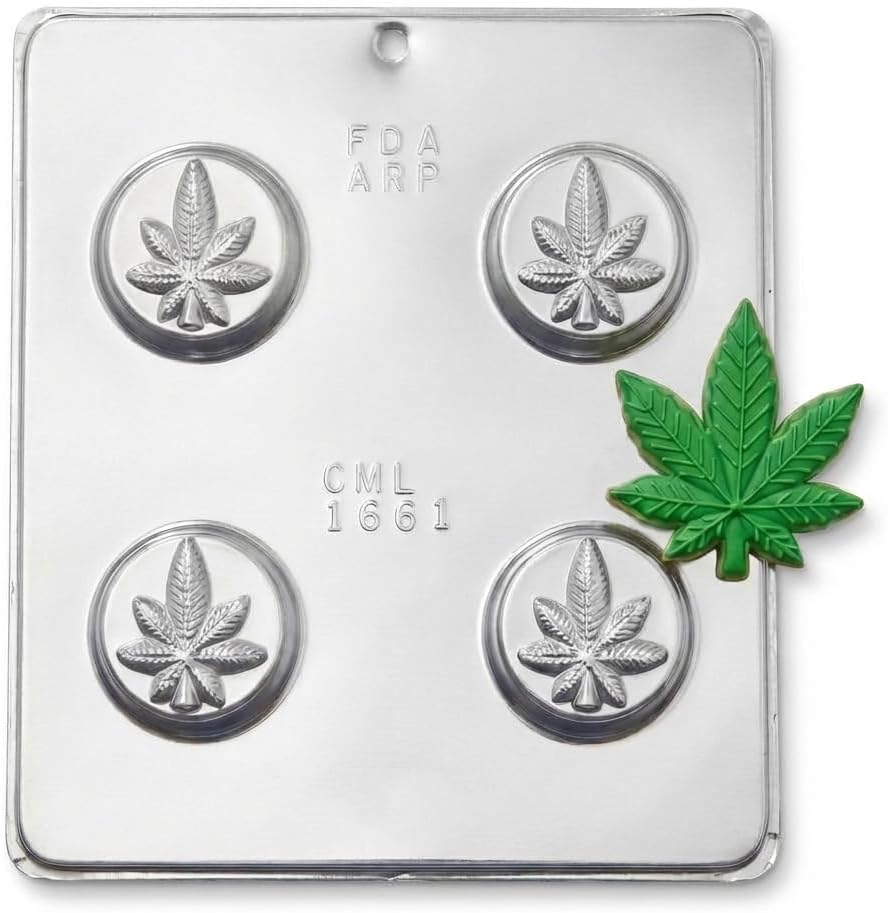 Marijuana Leaf Pot Cookie Chocolate Candy Mold, 1661 Candy Molds N More