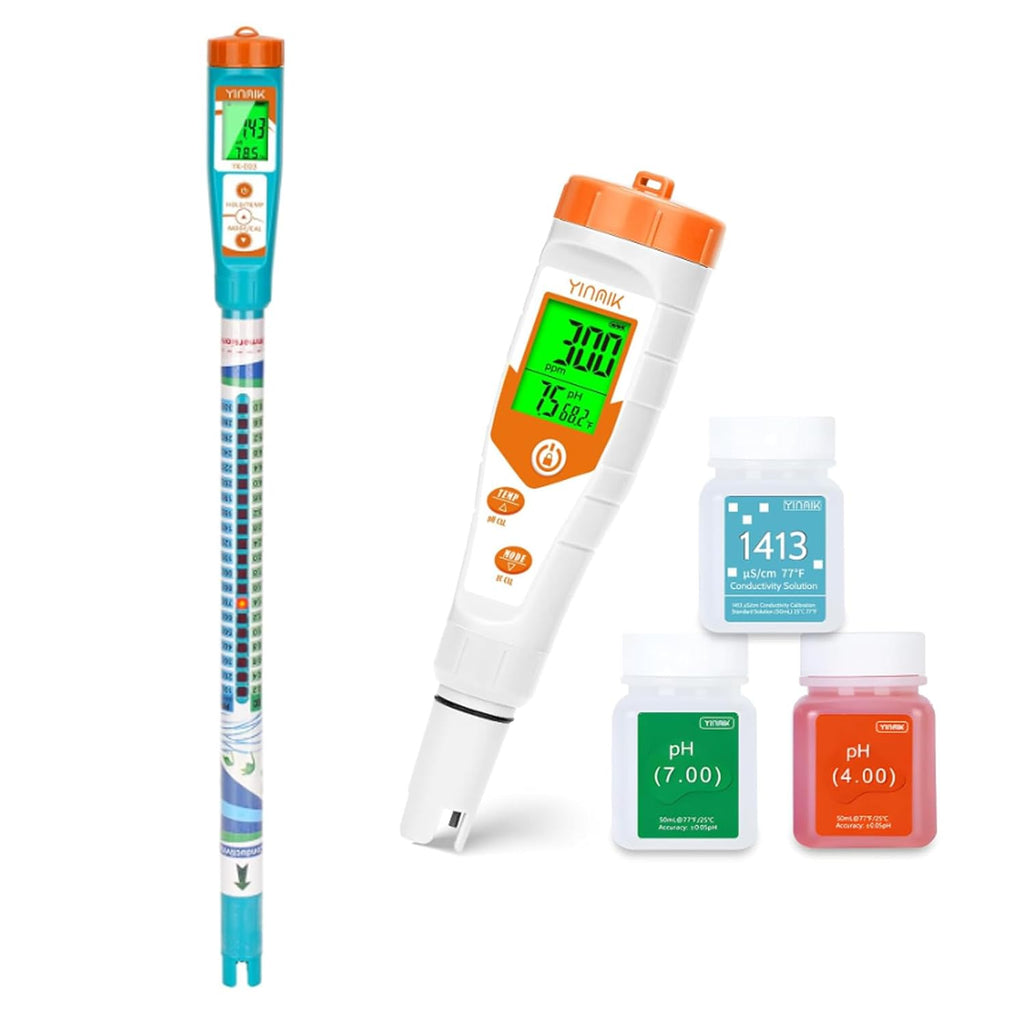 pH Meter for Hydroponics PPM EC Meter for Plant Nutrients Simultaneous Measurement of pH Conductivity TDS Temperature for Reservoir Tank Water DWC Aeroponic Garden Indoor Outdoor Growing