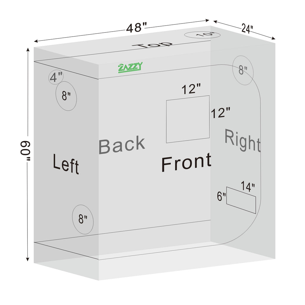 zazzy 3'X3' Grow Tent 32"x32"x63", High Reflective Mylar Growing Tent | Observation Window, Removable Floor Tray and Tool Bag for Planting Indoor Fruit Flower Veg
