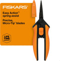 Fiskars 6" Non-Stick Pruning Snips, Resin-Resistant Garden Scissors
